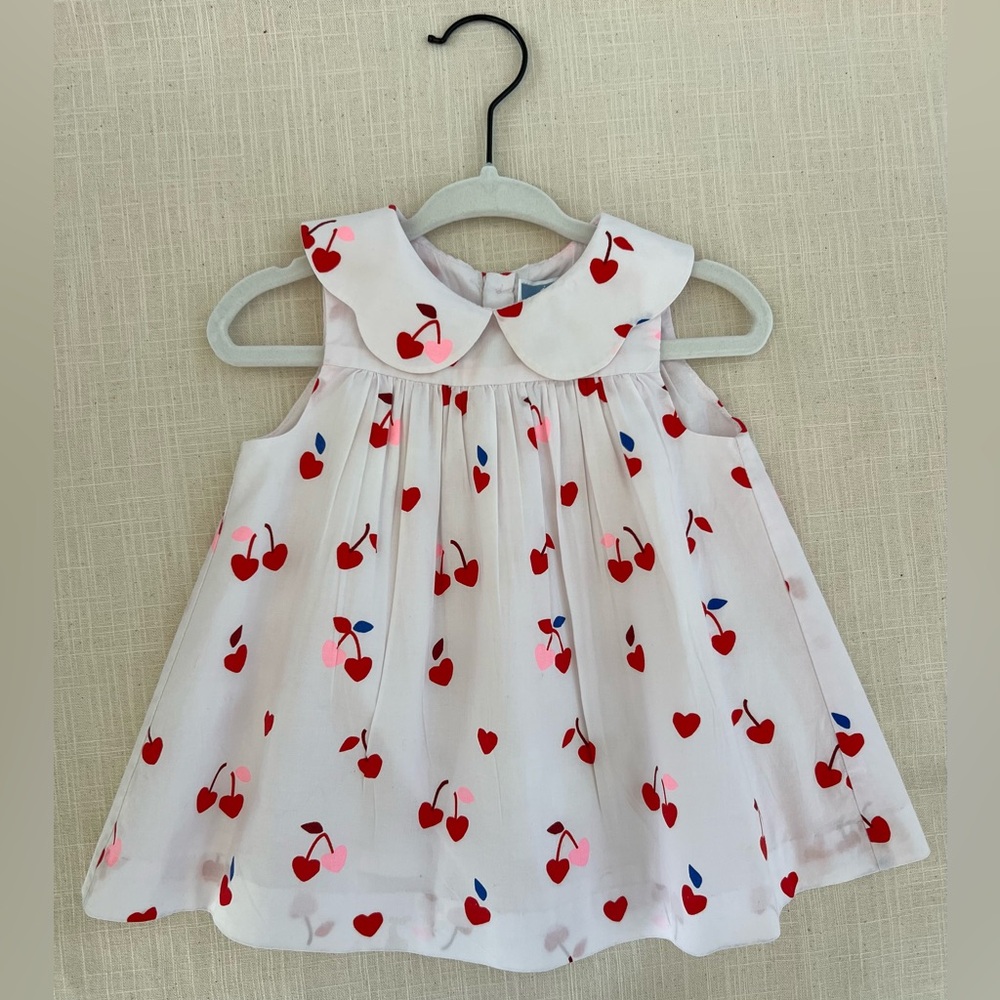 Jacadi Pink and Red cherry Baby Dress